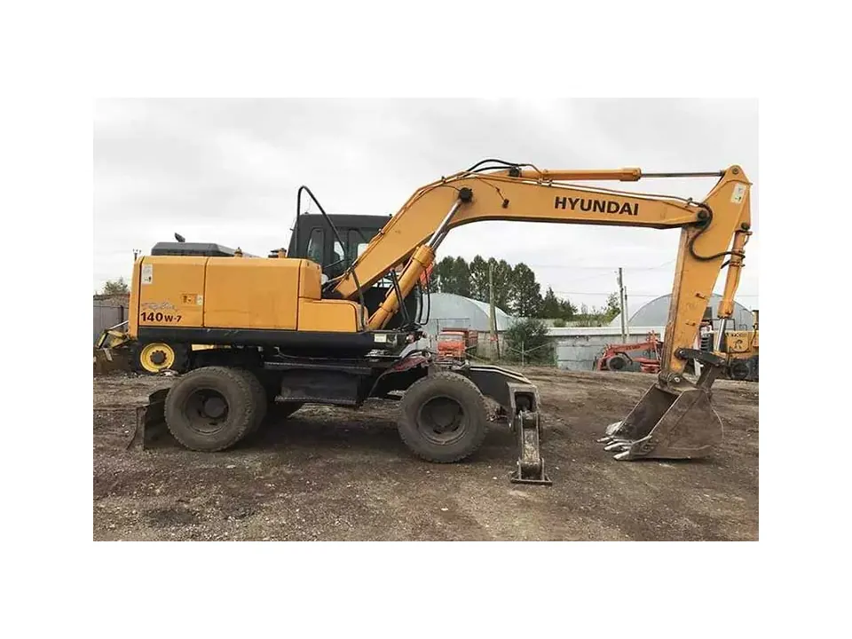 Аренда Экскаватор колесный Hyundai 140W-7 с ковшом